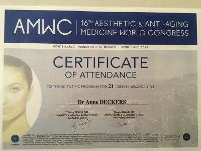 16th Anti Aging Medicine World Congress - Certificate of attendance