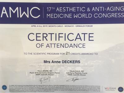 17th Anti Aging Medicine World Congress - Certificate of attendance