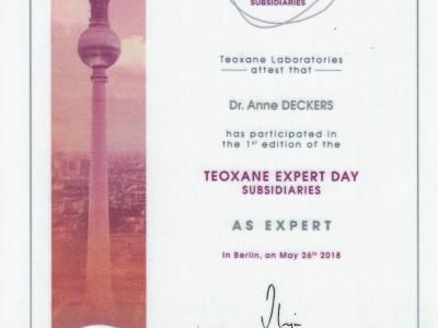 Teoxane Expert Day Dr Anne Deckers as Expert